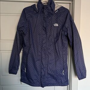 The North Face Blue Jacket with White Dots